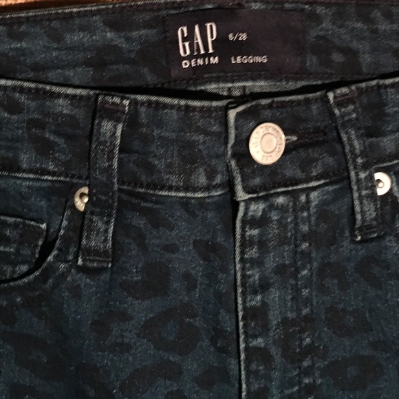 GAP HIGH RISE ANIMAL PRINT LEGGING SKIMMER JEANS - Picture 6 of 6